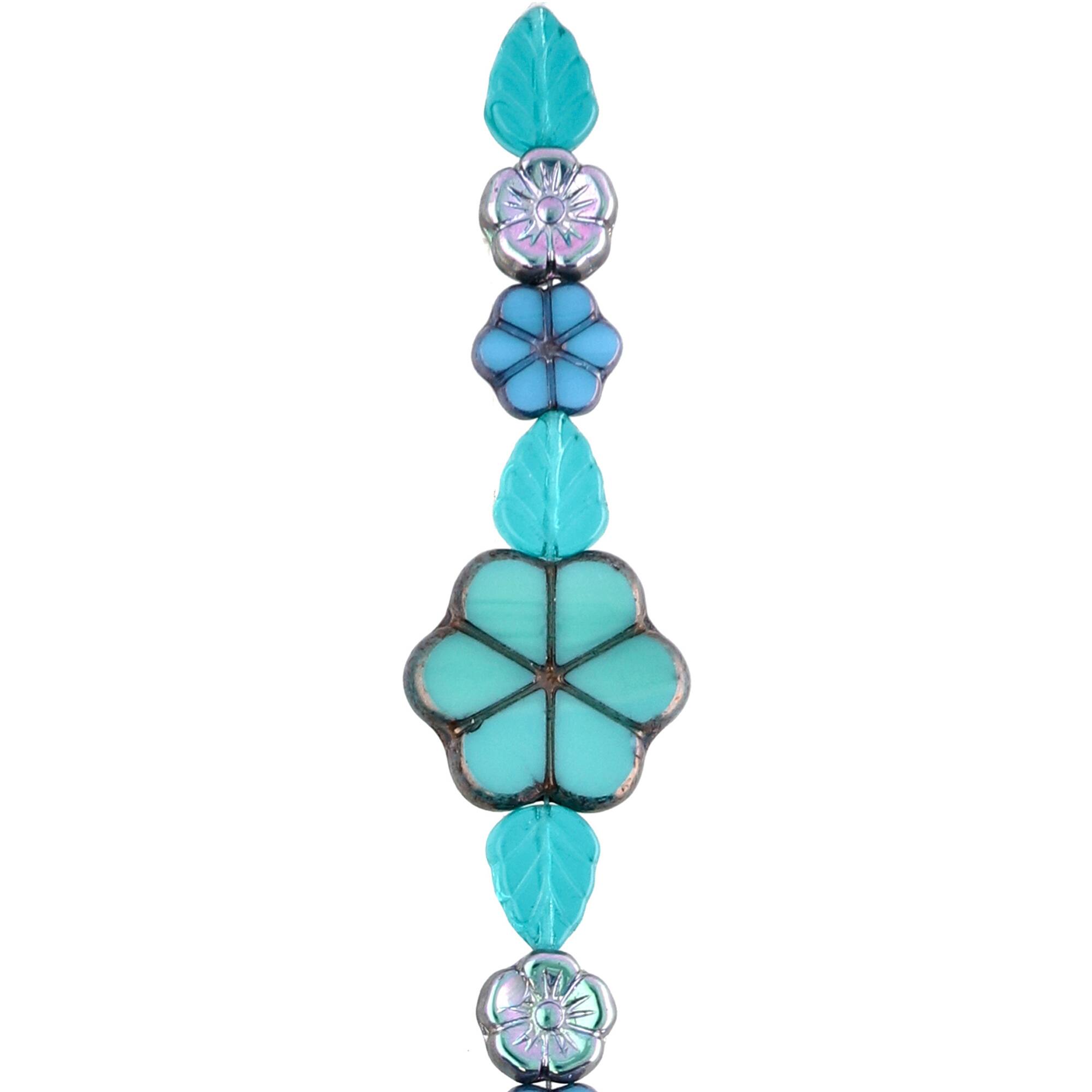 Santa Fe Czech Glass Flower & Leaf Bead Mix by Bead Landing™